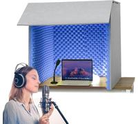 VDLLQYN, Microphone Isolation Booth Cube,Desktop Soundproof Cover,Portable Vocal Booth,isolation Booth，Portable Vocal Recording Booth For Music Studio Bedroom Home, Decreg Noise,for Recording Studio,