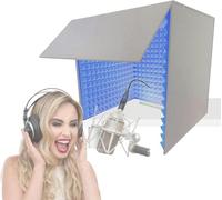 VDLLQYN, Microphone Isolation Booth Cube, Portable Sound Booth, Vocal Recording Booth, Suitable For Studio, Blog, Vocal Use,Portable Simple Recording Studio(Blue-80 * 80 * 80cm)