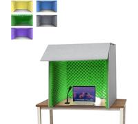 VDLLQYN, Portable Recording Booth, 80 * 80 * 80cm Isolation Shield, Microphone Isolation Booth Box, For Home Office And Studio,Portable Simple Recording Studio(Green)