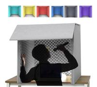 VDLLQYN, Portable Recording Booth, Self Made Sound Booth Box, Isolation Booth for Music Studio Bedroom Home, Decreasing Noise For Recording Studio, Podcasts, Singing,Grey-80,Portable Simple Recording
