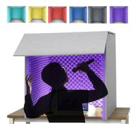 VDLLQYN, Portable Recording Booth, Self Made Sound Booth Box, Isolation Booth for Music Studio Bedroom Home, Decreasing Noise For Recording Studio, Podcasts, Singing,Grey-80,Portable Simple Recording