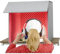 VDLLQYN, Portable Sound Booth Recording Equipment, Sound Isolation Room For Home Studio, Microphone Foam Booth Cube, For Recording Studio Quality Audio,Portable Simple Recording Studio(Red)