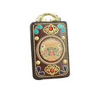 VDLLQYN, Retro Nepal Tibet Thangka Handmade Ebony Necklace Big Day Tathagata Yellow Caishen National Style Pendants Hanging Gift, Thangka Pendant Necklace(Penfant1)