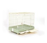 VDLLQYN, Small cat Cages/Dog Cages Indoor Homes cage Single Door,With two cleaning trays and wheels ，dog cage(Green,72x47x55CM)