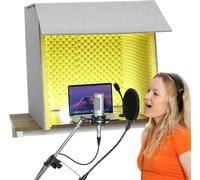 VDLLQYN, Sound Isolation Booth Room, Portable Recording Booth To Filter Vocal, Microphone Recording Equipment, For Home Office And Studio,Portable Simple Recording Studio(Yellow-80 * 80 * 80cm)