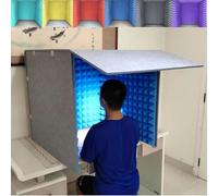 VDLLQYN, Sound Isolation Room For Home Studio, Microphone Foam Booth Cube, For Recording Studio, Podcasts, Singing, And Broadcasting,Portable Simple Recording Studio(Red)