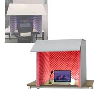 VDLLQYN, Soundproof Booth, Portable Recording Booth, Simple Isolation Shield, Microphone Isolation Shield,Portable Simple Recording Studio(Red)