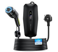 VDLPOWERVP EV Charger Type 2 to 3 Pin Plug, 13A 230V Portable EV Car Charger with 15M Long Cable, LED Status Indicators, IP65 Waterproof Electric Vehicle Charging Station for EVs & PHEVs