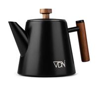 VDN Stainless Steel Teapot Double Wall with Filter - Black Teapot 1 Liter - 902