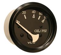 VDO Allentare Black 80PSI Oil Pressure Gauge - Use w/Marine 240-33 Ohm Sender - 12V - Black Bezel