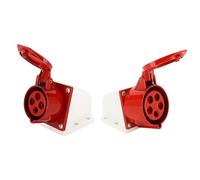 VDOQTLJT 1 PCS Industrial Connector 16A 32A IP44 Three-Phase Industrial Socket Exposed and Concealed Direct Plug Connector red(LX 125 5 core 32A)