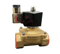 VDOQTLJT 1PCS solenoid valve DC24V AC220V valve coil normally closed 1/4" 3/8" 1/2" 3/4" 1" 2" brass electric valve(AC220V-VITON,1.25 Inch)