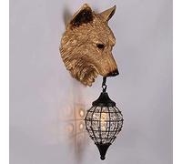 VDOQTLJT Crystal Wall Sconce Lamp Retro Industrial Style Wolf Head Light E27 Resin - Personality Bar Counter Internet Cafe Themed Restaurant Aisle Corridor Decorative Lantern Chandelier Ceiling