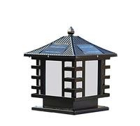 VDOQTLJT Post Lights Outdoor Vintage Solar Column Headlight Energy Saving LED 1-Light Exterior Lantern Rainproof Waterproof Bright Garden Home Villa Wall Light Landscape Street Antique(Nero,M)
