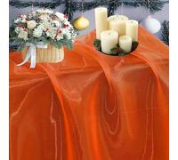 VDS 1 Yard Premium Organza Fabric by The Yard 45” Wide - Sheer, Lightweight, Shiny Tulle Material for DIY Crafts, Wedding Arch Decorations, Gift Wrapping, Event Décor, Sewing, Curtains - Brunt Orange