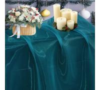 VDS 1 Yard Premium Organza Fabric by The Yard 45” Wide - Sheer, Lightweight, Shiny Tulle Material for DIY Crafts, Wedding Arch Decorations, Gift Wrapping, Event Décor, Sewing, Curtains - Dark Teal
