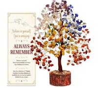 VDS® 7 Chakra Crystal Tree of Life, Healing Crystal Tree with Natural Gemstones, Feng Shui Money Tree for Home Office Decor, Reiki Meditation, Spiritual Healing Gift, Crystal Bonsai Tree