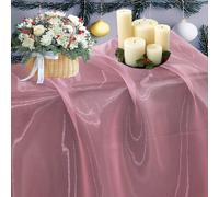 VDS Blush Pink Organza Fabric, 5 Yards Continuous, 45” Wide, Wedding Party Decoration Iridescent Crystal Sheer Shiny Organza Tulle Bridal Dress DIY Crafts Costume Sewing Backdrop Arch Cloth