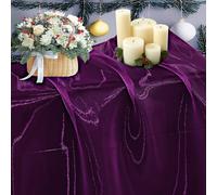 VDS Dark PurpleOrganza Fabric, 5 Yards Continuous, 45” Wide, Wedding Party Decoration Iridescent Crystal Sheer Shiny Organza Tulle Bridal Dress DIY Crafts Costume Sewing Backdrop Arch Cloth