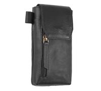 VDS Genuine Full-Grain Buffalo Leather Mobile Holster with Belt Clip 7”H x 3.5"W | Universal Carry Case Vertical Phone Pouch with Magnetic Closure & Waist Belt Loop | Fits Most Smartphones | Black