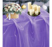VDS Lavender Organza Fabric, 5 Yards Continuous, 45” Wide, Wedding Party Decoration Iridescent Crystal Sheer Shiny Organza Tulle Bridal Dress DIY Crafts Costume Sewing Backdrop Arch Cloth