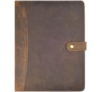 VDS Leather Portfolio Organizer, Professional Business Padfolio for Men Women, Executive Leather Folder, Resume Documents Card Holder, Interview Portfolio, Fits A4/Letter Size Legal Pad, Vintage Brown