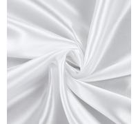 VDS Premium Satin Fabric - 10 Yard - 44" Wide, Smooth Shiny Charmeuse Sateen Cloth Linen for Sewing, Dressmaking, Wedding Party Décor, Backdrop, Costumes, DIY, Crafts & Home Decor - White
