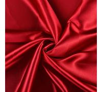 VDS Premium Satin Fabric - 10 Yard - 44" Wide, Smooth Shiny Charmeuse Sateen Cloth Linen for Sewing, Dressmaking, Wedding Party Décor, Backdrop, Costumes, DIY, Crafts & Home Decor - Apple Red