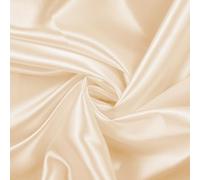 VDS Premium Satin Fabric - 10 Yard - 44" Wide, Smooth Shiny Charmeuse Sateen Cloth Linen for Sewing, Dressmaking, Wedding Party Décor, Backdrop, Costumes, DIY, Crafts & Home Decor - Cream