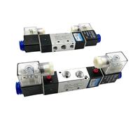 VDTOUJRDF 1 pcs 4V220-08 4V320-10 4V420-15 Solenoid Valve 2 Position 5 Port Pneumatic Air Valves DC12V DC24V AC110V AC220V Double Coil Size : AC220V(4V220-08 PC6-02,DC12V)