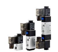 VDTOUJRDF Solenoid Valve 220V Pneumatic 4V220-08 Air 5 way 2 Position 1/4" Coil Aluminum Alloy Internal DC 12V electric 24V AC 110V(W 4mm fittings,Onecolor)
