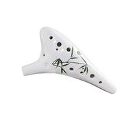 VducK 12 Holes Round Head Ceramic Ocarina Alto C Hand Painted Flute Musical Instrument with Lanyard Music Score (Color : Red Fruit) (Color : Bamboo)