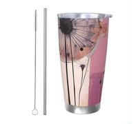 VducK 20 Oz Tumbler with Lid Artistic Plants Printed Insulated Travel Coffee Mug Reusable Stainless Steel Thermal Cups Travel Mugs Insulated for Hot and Cold