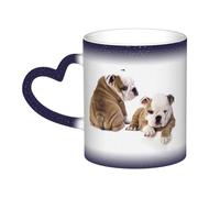 VducK Bulldog Dogs Print Colour Changing Mug 11oz Personalised Magic Mug Tea Cup Ceramic Coffee Mug Heat Activated Colour Changing Mug