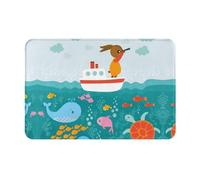 VducK Door Mat Indoor Entrance 40 X 60 cm Sea Creatures Print Front Door Mat Flannel Doormat For Front Door Outdoor Entryway Porch