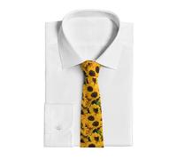 VducK Men's Sunflower Printed Necktie, Business Casual, One Size, Polyester, Floral Pattern, ALL Occasions, Adult, Male