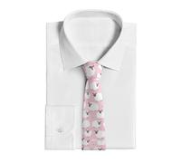 VducK Neckties for Men Business Casual Necktie Men White sheep on pink background Ties for Weddings Dances Neck Tie for Men