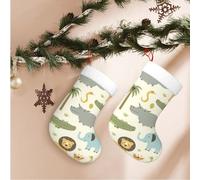 VducK Personalized Christmas Stockings Safari Animals Christmas Stocking Xmas Hanging Stocking Decor Cuff Stockings For Stairs Fireplace Hanging Xmas Home Decor