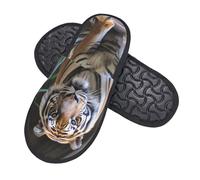 VducK Womens Fuzzy Slippers Tiger in the zoo House Slippers for Men Cozy Furry Lining Non Slip House Shoes for Indoor Outdoor L