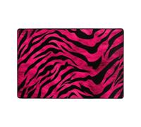 VducK Zebra Tiger Leopard pink Printed Area Rug Rectangle Carpets Non-Slip Bathroom Mat Bath Rug Flannel Mat For Living Room Floor Bedroom Office Kitchen