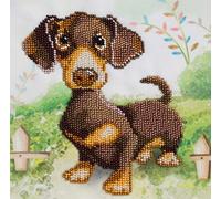 VDV Creative Dog Dachshund Counted Bead Embroidery Kit 17x17 cm