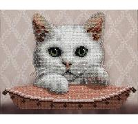 VDV Creative Masia The Lady Cat Beads Embroidery kit; Contemporary Embroidery; Gift idea; Needlepoint Design; Decor; Seed Beads Preciosa;