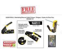 VDV226-110 Pass-Thru Modular Wire Crimper, All-In-One Tool Cuts, Strips, Crimps