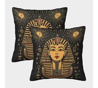 VDYNDYIW 3D Printed Egyptian Pharaoh Square Pillowcases Pillow Case Cushion Decorative Super Soft Pack of 2 for Home Couch Sofa Decorative, Gifts 50x50cm