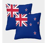 VDYNDYIW 3D Printed Flag of New Zealand Throw Pillow Covers Pillow Case Cushion Garden Cushion Super Soft Pack of 2 Home Decor for Sofa Bedroom 40x40cm
