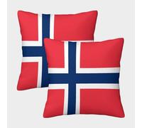 VDYNDYIW 3D Printed Flag of Norway Throw Pillow Covers Square Throw Pillow Decorative Super Soft Pack of 2 for Patio,Couch, Tent, Balcony And Sofa 40x40cm
