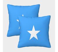VDYNDYIW 3D Printed Flag of Somalia Square Pillowcases Pillow Case Cushion Decorative Super Soft Pack of 2 for Home Couch Sofa Decorative, Gifts 45x45cm