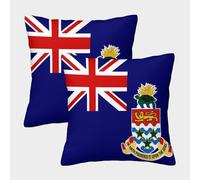VDYNDYIW 3D Printed Flag of The Cayman Islands Square Pillowcases Pillow Case Cushion Decorative Super Soft Pack of 2 Home Decor for Sofa Bedroom 50x50cm