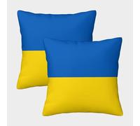 VDYNDYIW 3D Printed Flag of Ukraine Throw Pillow Covers Pillow Case Cushion Decorative Super Soft Pack of 2 Home Decor for Sofa Bedroom 45x45cm