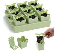 VDYXEW Reusable Seed Trays - Transplantable & Labelable Seedling Trays, 9 Cells Gardening Propagator Kit for Germination, Indoor Herb Garden Growing Supplies